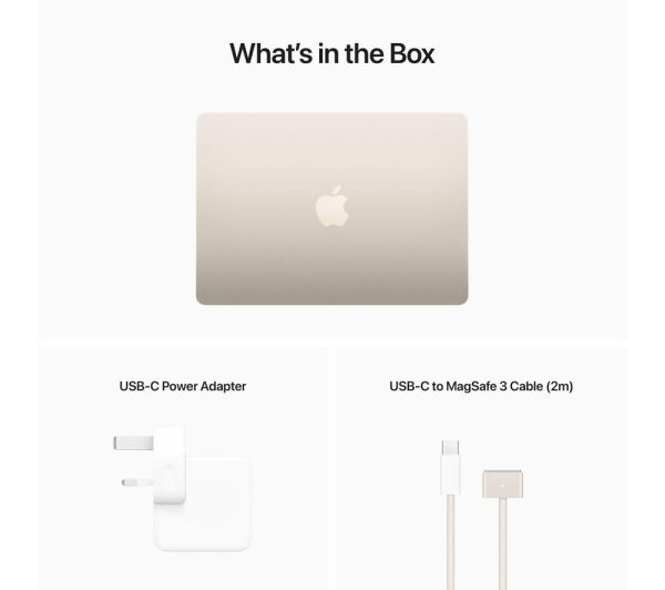 APPLE MacBook Air 13.6" (2022) - M2, 256 GB SSD, Starlight