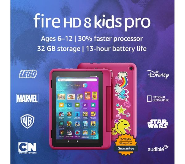 AMAZON Fire HD Pro 8" Kids (ages 6-12) Tablet (2022) - 32 GB, Pink