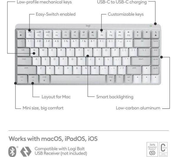 LOGITECH MX Keys Mini Wireless Keyboard - Rose