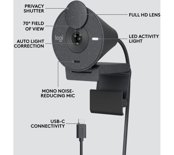 LOGITECH Brio 300 Full HD Webcam - Graphite