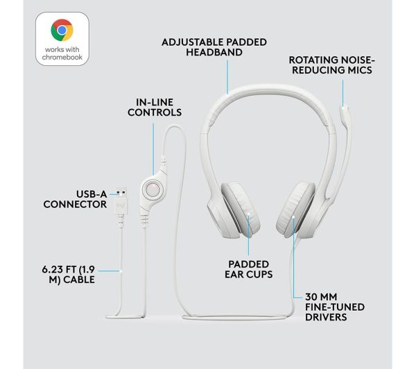 LOGITECH H390 Headset - Off-White