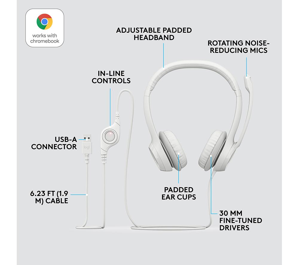 LOGITECH H390 Headset - Off-White