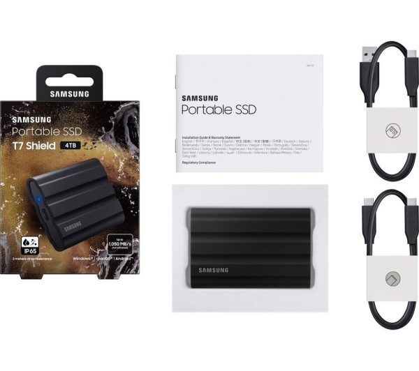 SAMSUNG T7 Shield External SSD - 4 TB, Black