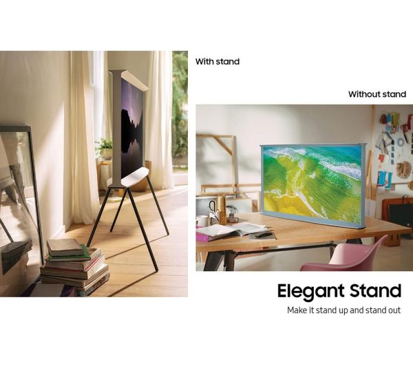 SAMSUNG The Serif LS01BG 50 inch Smart 4K Ultra HD HDR QLED TV in Cloud White (2022) - QE50LS01BGU