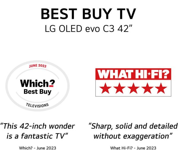 LG OLED42C34LA 42" Smart 4K Ultra HD HDR OLED TV with Amazon Alexa
