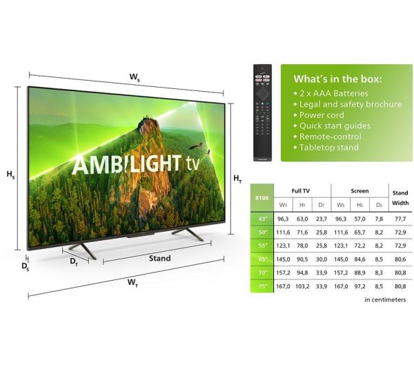 PHILIPS Ambilight 43PUS8108/12 43" Smart 4K Ultra HD HDR LED TV with Amazon Alexa