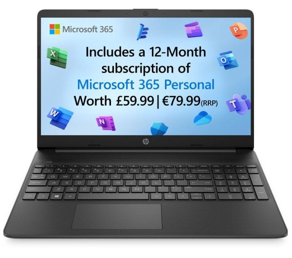 HP 15s-fq0501sa 15.6" Laptop - IntelÂ® PentiumÂ® Silver, 128 GB SSD, Black