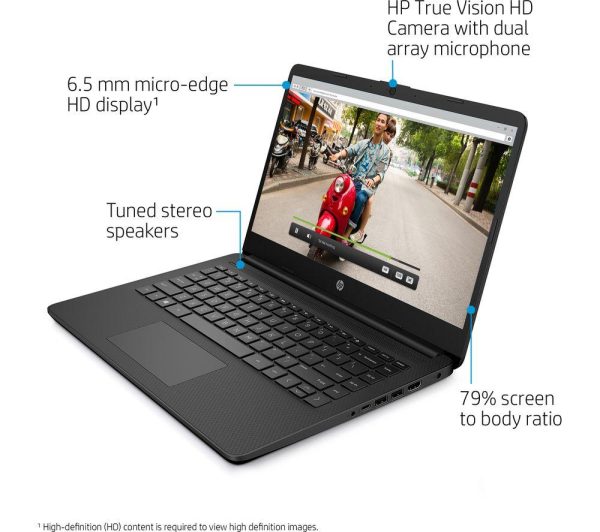 HP 14s-dq0518sa 14" Laptop - IntelÂ® CeleronÂ®, 128 GB eMMC, Black