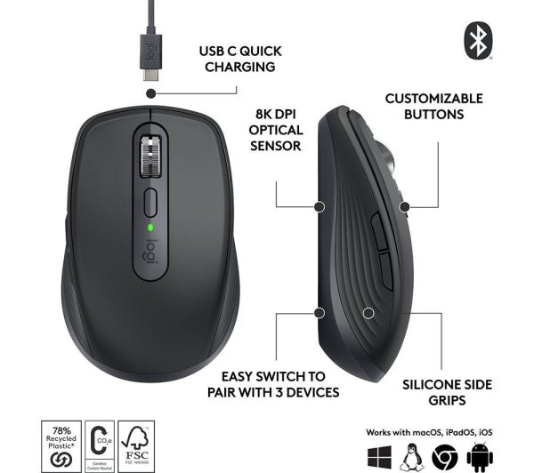 LOGITECH MX Anywhere 3S Wireless Darkfield Mouse - Graphite