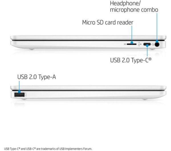HP 11a-na0000sa 11.6" Refurbished Chromebook - MediaTek MT8183, 64 GB eMMC, White (Very Good Condition)
