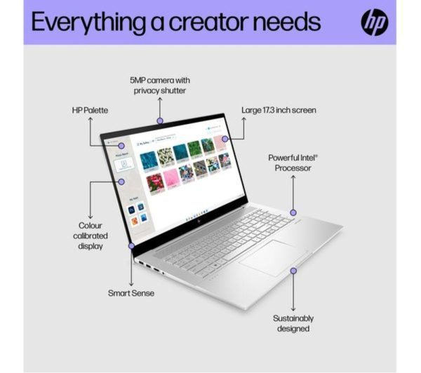 HP ENVY 17-cr0503na 17.3" Refurbished Laptop - Intel® Core i7, 512 GB SSD, Silver (Very Good Condition)