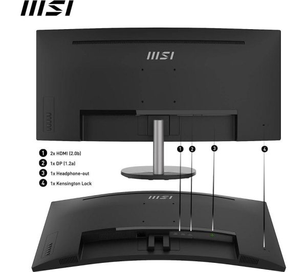 MSI PRO MP341CQ Wide Quad HD 34" Curved VA Monitor - Black