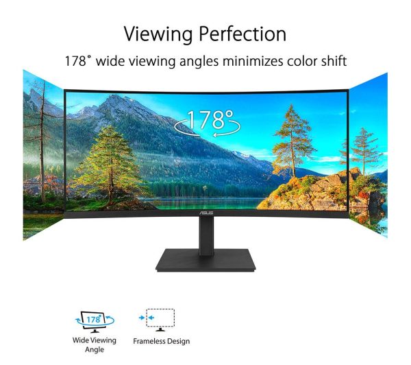 ASUS VA34VCPSN Wide Quad HD 34" Curved VA LED Monitor - Black