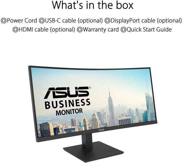ASUS VA34VCPSN Wide Quad HD 34" Curved VA LED Monitor - Black
