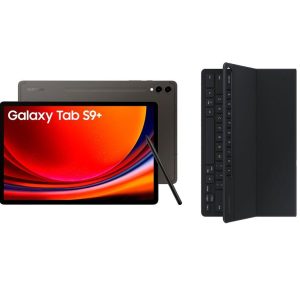 SAMSUNG Galaxy Tab S9+ 12.4" 5G Tablet (256 GB, Graphite) & Galaxy Tab S9+ Slim Book Cover Keyboard Case Bundle