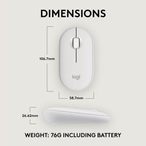 LOGITECH Pebble 2 M350S Wireless Optical Mouse - Offwhite