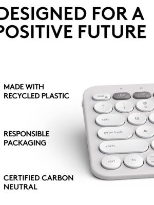 LOGITECH Pebble Keys 2 K380S Wireless Keyboard - White