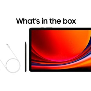 SAMSUNG Galaxy Tab S9 11" Tablet (128 GB, Graphite), S9 Slim Book Cover Keyboard Case & Buds2 Pro Noise-Cancelling Earbuds Bundle