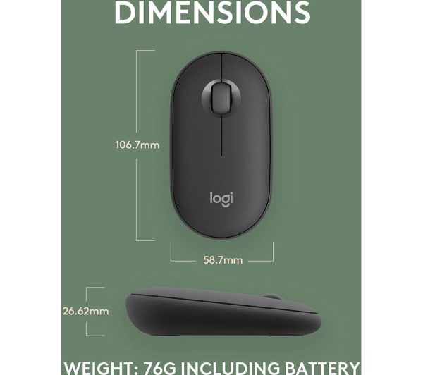 LOGITECH Pebble 2 M350S Wireless Optical Mouse - Graphite