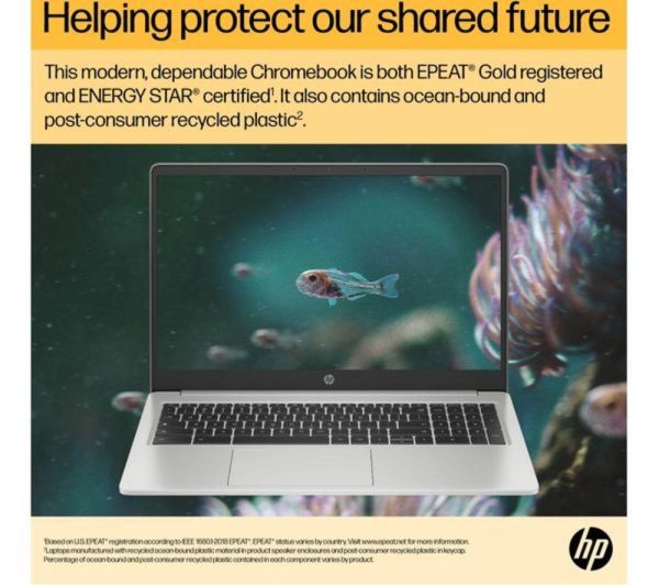 HP 15a-na0500sa 15.6" Refurbished Chromebook - IntelÂ® PentiumÂ®, 128 GB eMMC, Silver (Excellent Condition)