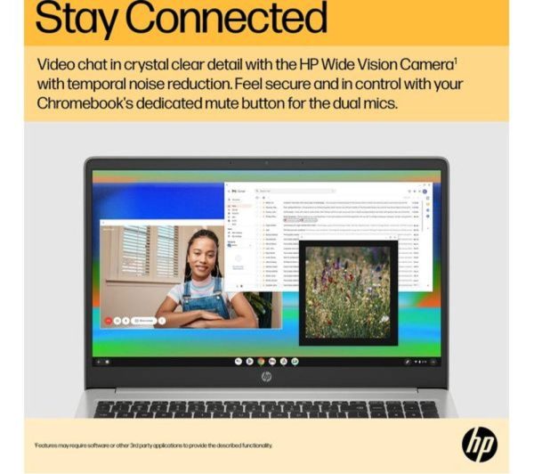 HP 15a-na0500sa 15.6" Refurbished Chromebook - IntelÂ® PentiumÂ®, 128 GB eMMC, Silver (Excellent Condition)