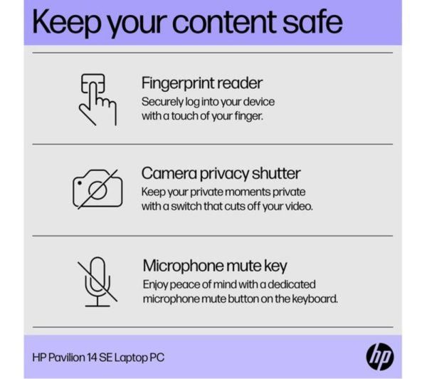 HP Pavilion SE 14" Refurbished Laptop - Intel® Core i3, 256 GB SSD, Silver (Very Good Condition)