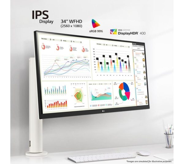 LG UltraWide 34WQ680-W.AEK Full HD 34" IPS LCD Monitor - White