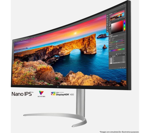 LG 49WQ95C-W.AEK UltraWide Dual Quad HD 49â€ Curved Nano IPS LCD Monitor - White