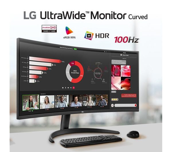 LG UltraWide 34WR50QC-B.AEK Quad HD 34" Curved VA LCD Monitor - Black