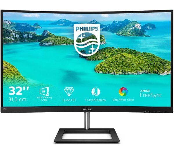 PHILIPS 325E1C Quad HD 32" Curved VA LCD Monitor - Black