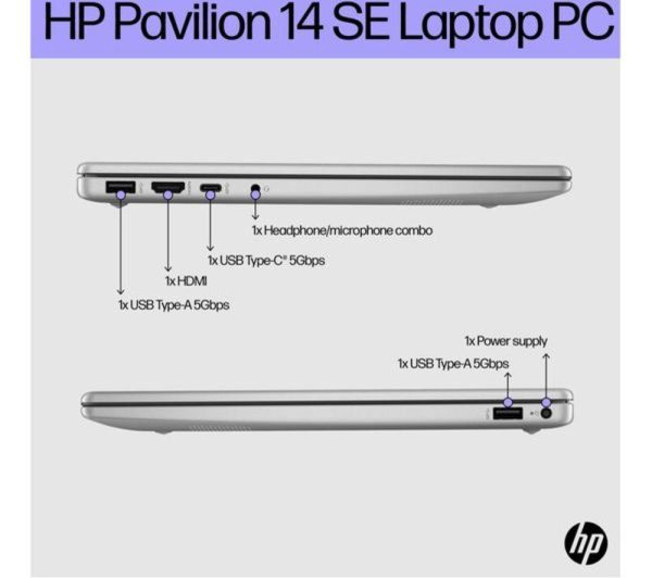 HP Pavilion SE 14-ep0520sa 14" Refurbished Laptop - Intel® Core i7, 512 GB SSD, Silver (Very Good Condition)