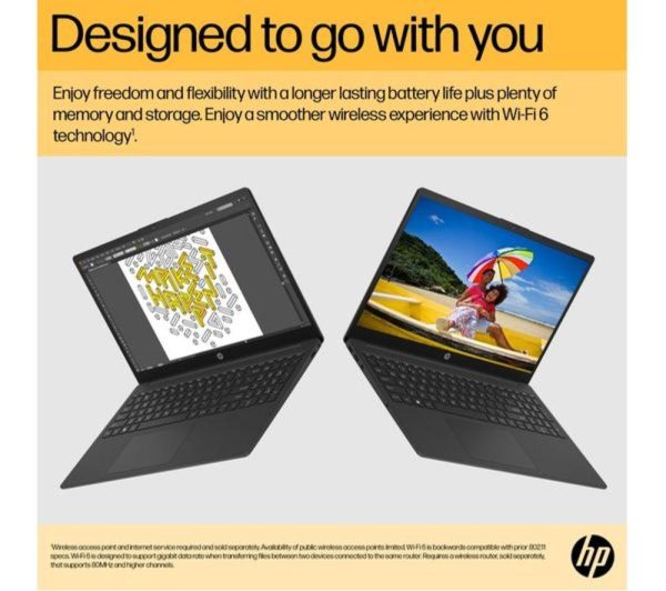 HP 15-fc0514sa 15.6" Refurbished Laptop - AMD Ryzen 5, 256 GB, Black (Very Good Condition)