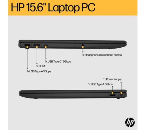 HP 15-fc0514sa 15.6" Refurbished Laptop - AMD Ryzen 5, 256 GB, Black (Very Good Condition)