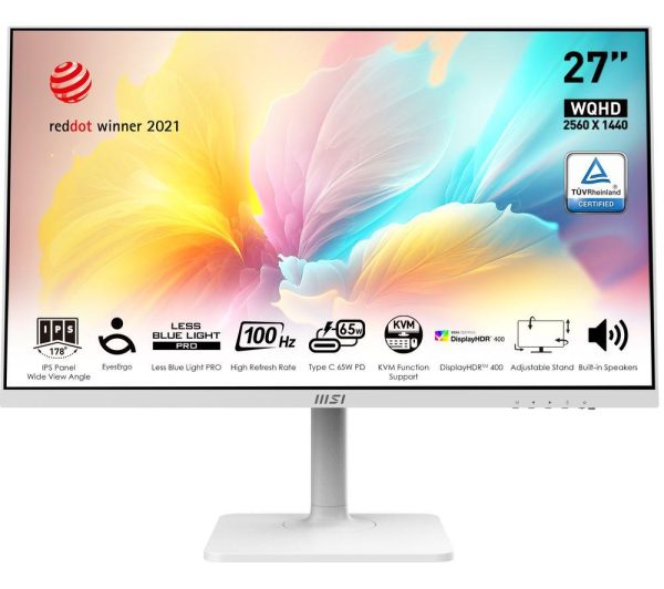 MSI Modern MD272QXPW Quad HD 27" IPS Monitor - White
