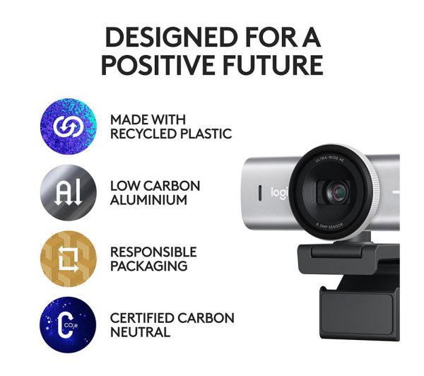 LOGITECH MX Brio 4K Ultra HD Webcam - Pale Grey