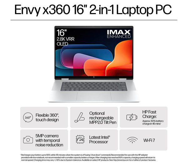 HP ENVY x360 16-ac0500na 16" 2 in 1 Laptop - Intel® Core Ultra 7, 1 TB SSD, Silver
