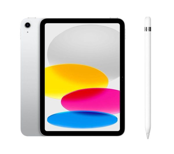 APPLE 10.9” iPad (2022, 256 GB, Silver) & Pencil (1st Generation) Bundle