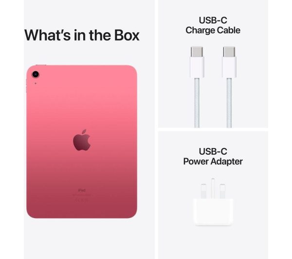 APPLE 10.9” iPad (2022, 256 GB, Pink) & Pencil (1st Generation) Bundle