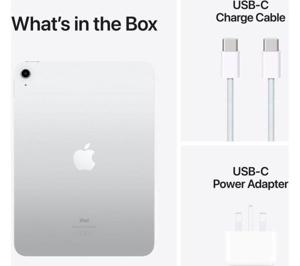 APPLE 10.9” iPad Cellular (2022, 256 GB, Silver) & Pencil (1st Generation) Bundle