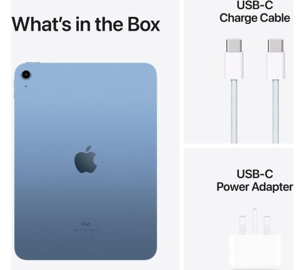 APPLE 10.9” iPad Cellular (2022, 256 GB, Blue) & Pencil (1st Generation) Bundle