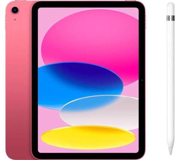 APPLE 10.9” iPad Cellular (2022, 256 GB, Pink) & Pencil (1st Generation) Bundle