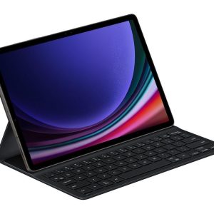 SAMSUNG Galaxy Tab S9 FE 10.9" Tablet (128 GB, Grey) & Galaxy Tab S9 and S9 FE Slim Book Cover Keyboard Case Bundle