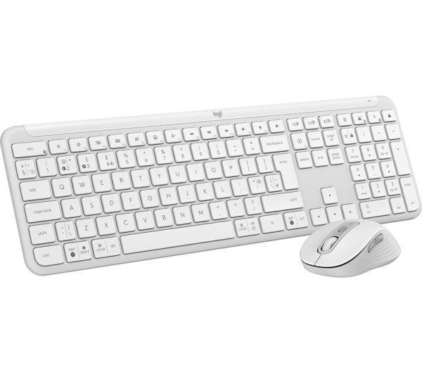 LOGITECH Signature Slim MK950 Wireless Keyboard & Mouse Set - White