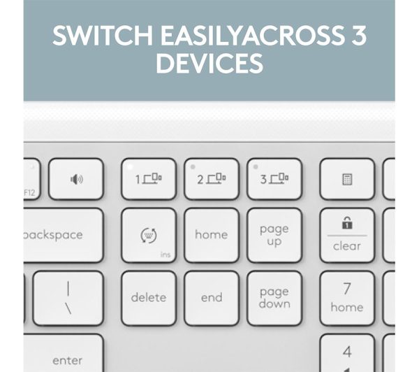 LOGITECH Signature Slim MK950 Wireless Keyboard & Mouse Set - White
