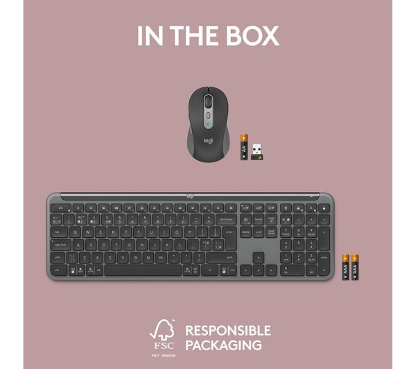 LOGITECH Signature Slim MK950 Wireless Keyboard & Mouse Set - Graphite