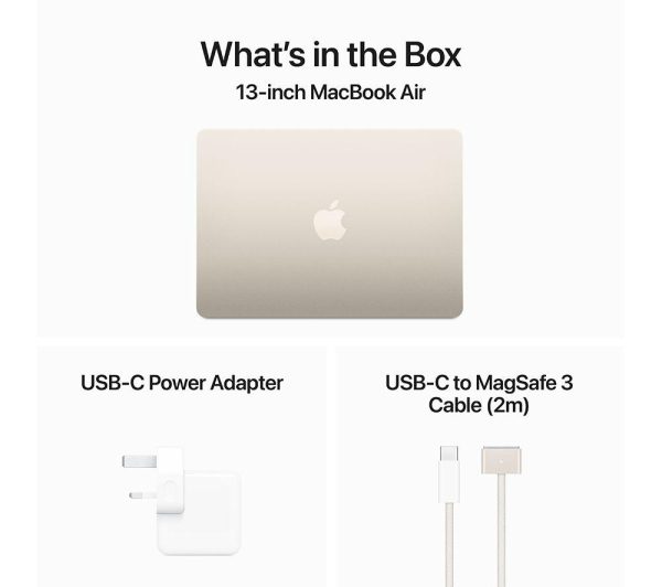 APPLE MacBook Air 13.6" (2024) - M3, 256 GB SSD, Starlight