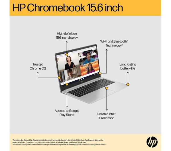 HP 15a-na0503sa 15.6" Chromebook - IntelÂ® CeleronÂ®,128 GB eMMC, Silver