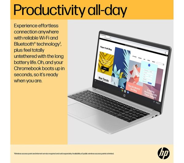 HP 15a-na0503sa 15.6" Chromebook - IntelÂ® CeleronÂ®,128 GB eMMC, Silver