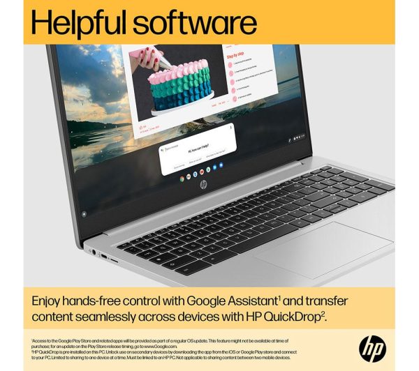 HP 15a-na0503sa 15.6" Chromebook - IntelÂ® CeleronÂ®,128 GB eMMC, Silver