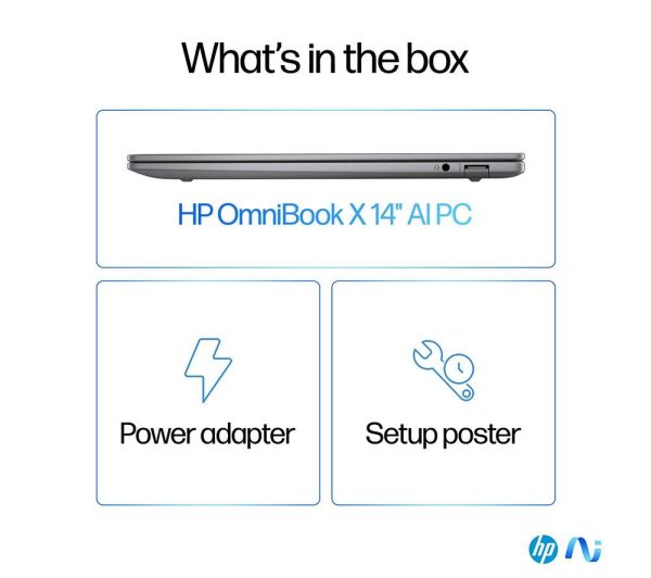HP OmniBook X 14" Laptop, Copilot+ PC - Snapdragon X Elite, 1 TB SSD, Silver
